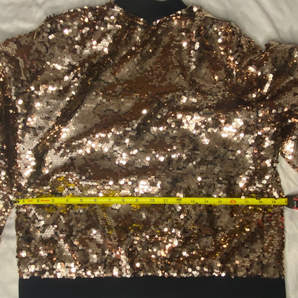 Project Runway Rose Gold Sequin Bomber Jacket - Picture 6 of 7